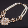 Simulated Pearl Chain Rhinestone Necklace