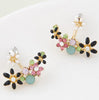 Flower Crystal Stud Earrings